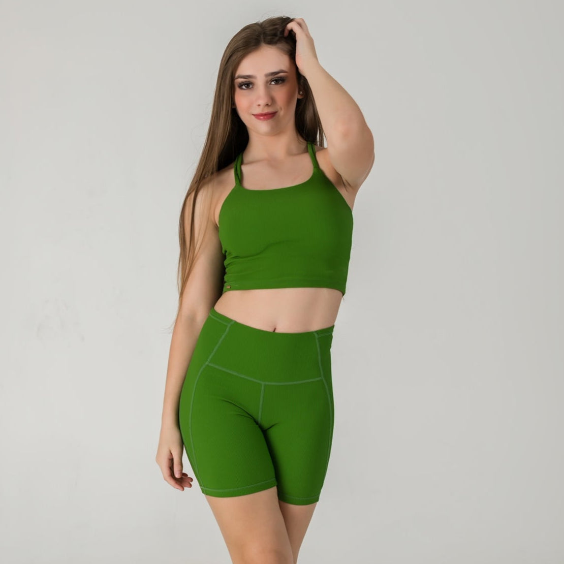 Incanto Ribbed Shorts - Forest Green- FINAL SALE