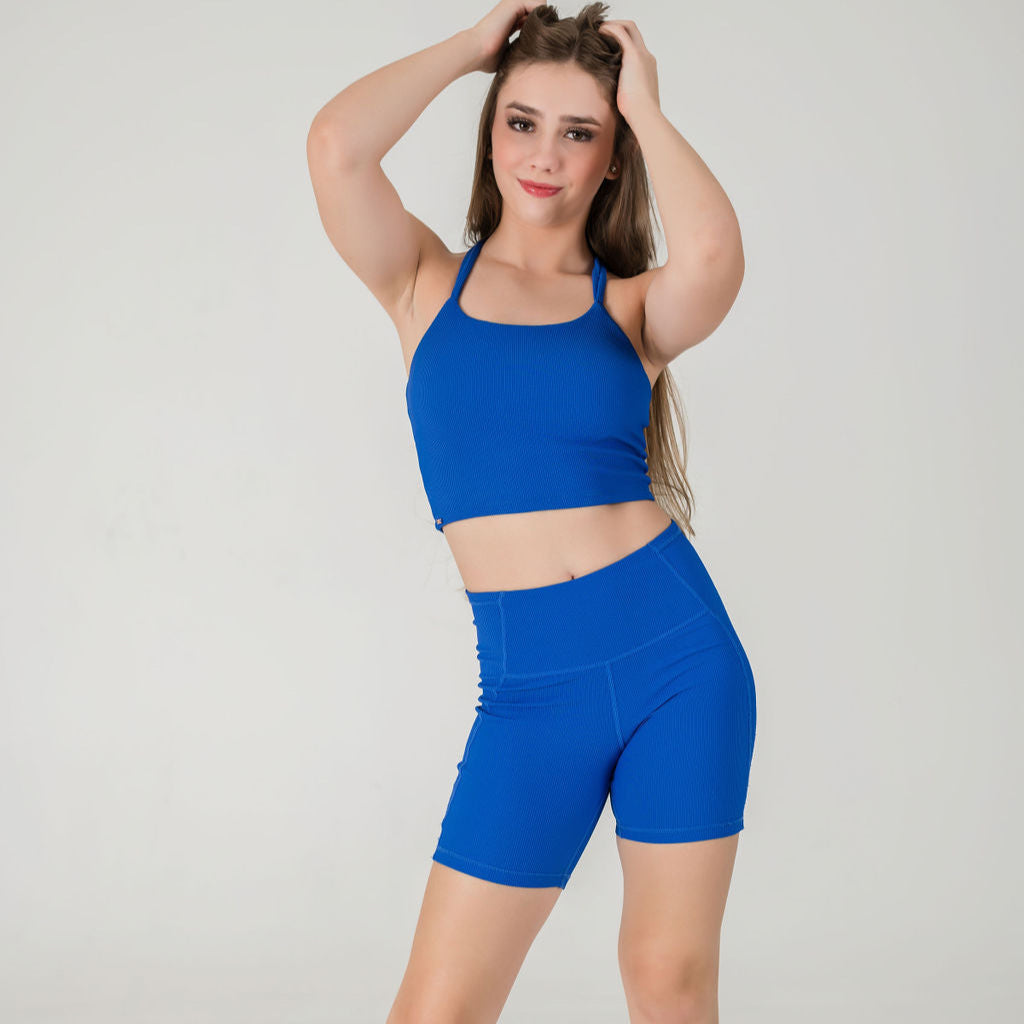 Incanto Ribbed Shorts - Cobalt Blue- FINAL SALE